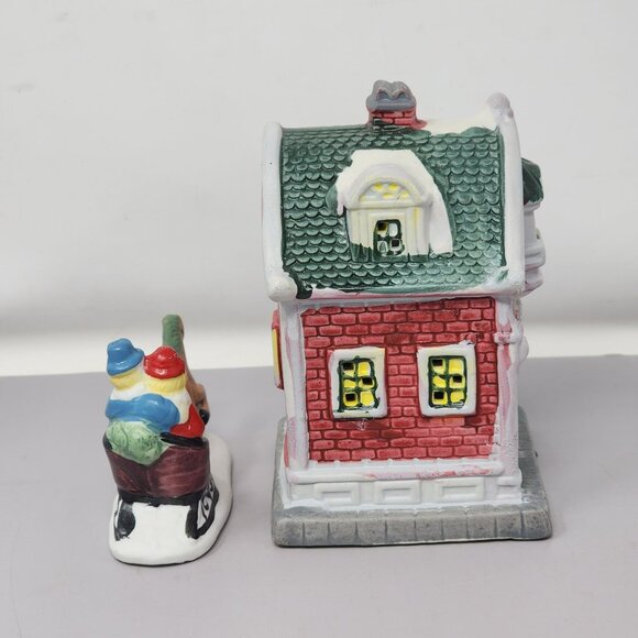 Vintage Christmas Village‎ Toy Shop & Santa Sleigh Figurines Holiday - Picture 2 of 11